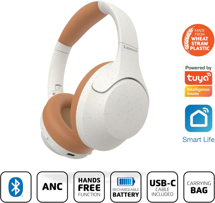 Lenco HPB-830 - Bluetooth Over-Ear Kopfhörer - ANC Active Noise Cancelling - Bluetooth 5.3-400mAh Ak