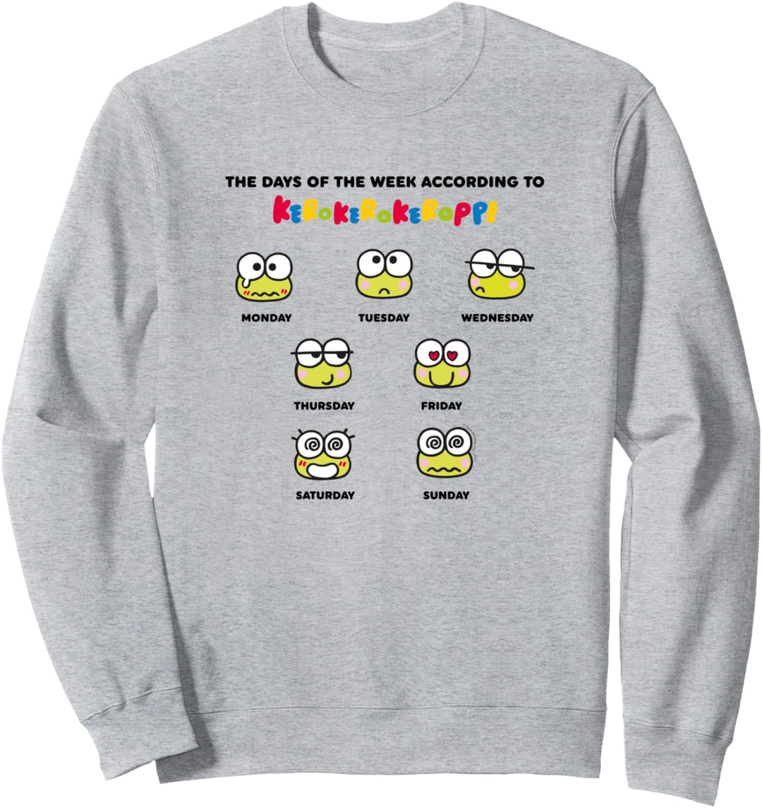 Keroppi Days of the Week Mood Sanrio Cute Japan Meme Sweatshirt