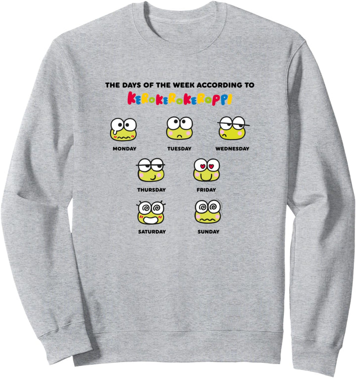 Keroppi Days of the Week Mood Sanrio Cute Japan Meme Sweatshirt