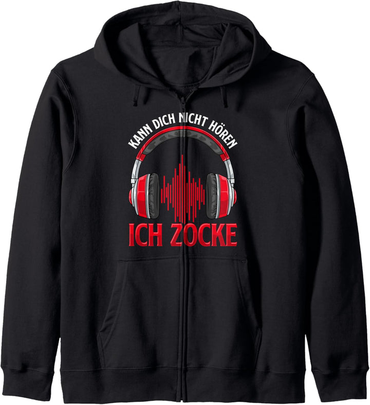 Kann Dich Nicht Hören Ich Zocke I Lustiges PC Gamer Headset Kapuzenjacke