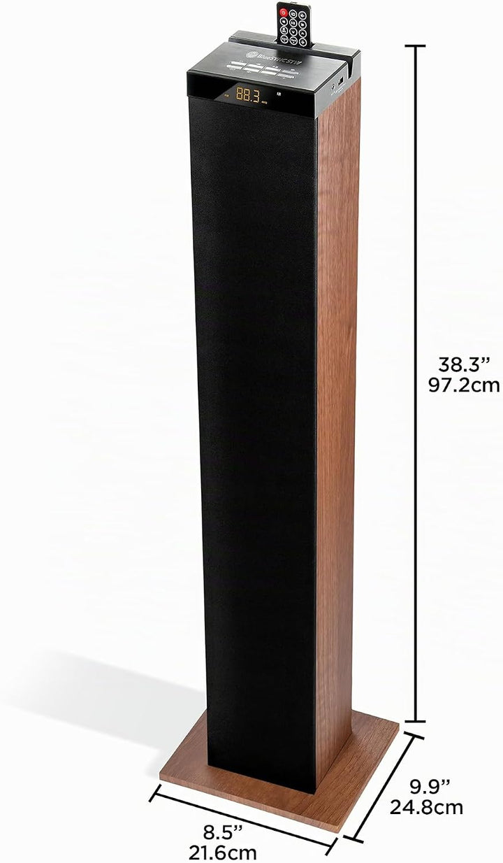 GOgroove Bluetooth Turm Lautsprecher mit integriertem Subwoofer - Standlautsprecher mit Bass und Dua