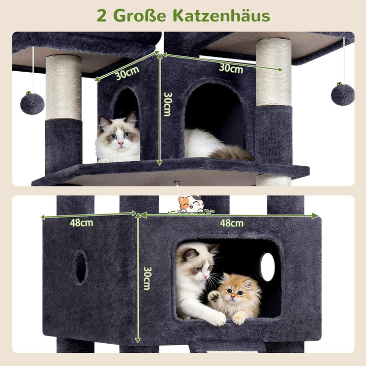 Globlazer F75 Kratzbaum XXL für 3-4 Grosse Katzen 192 cm Stabil Katzenbaum | Extragross Katzenhäuse,