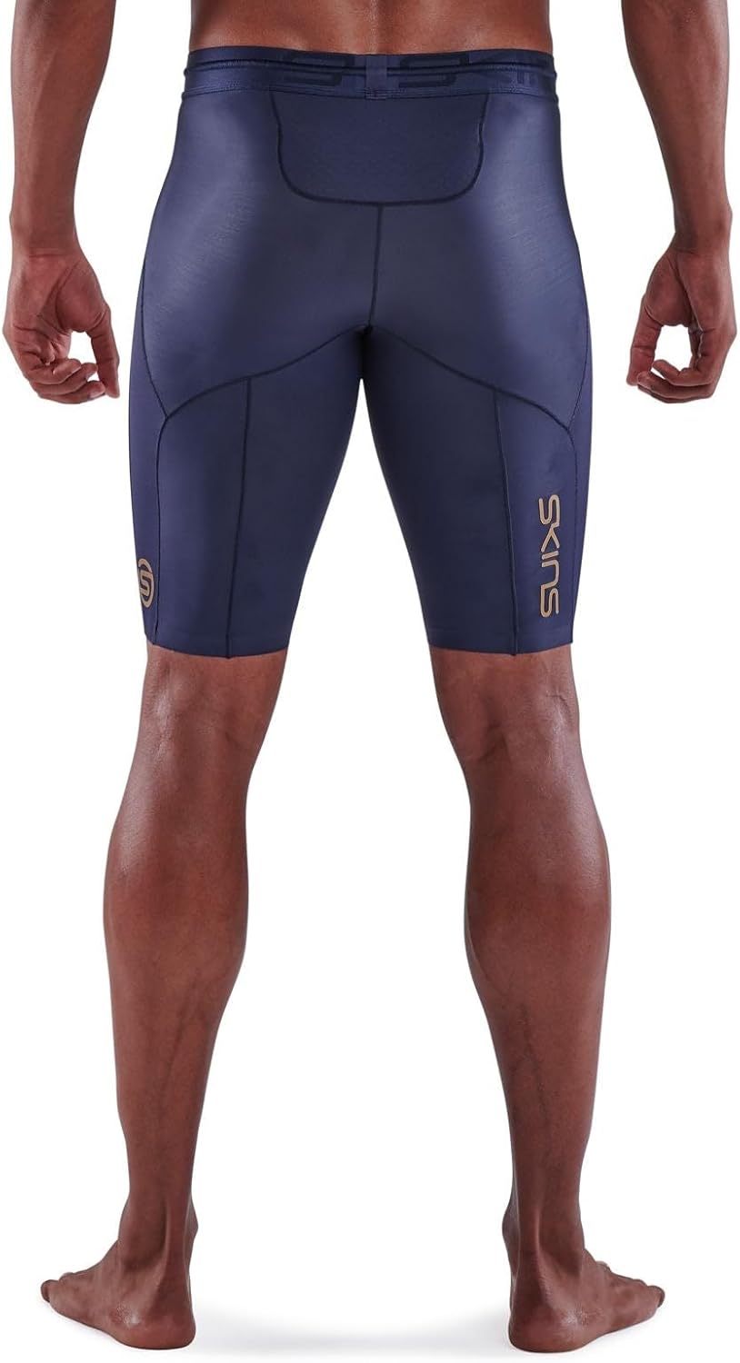 Skins Series-5 Half Tights Herren blau Grösse M 2022 Laufsport Shorts