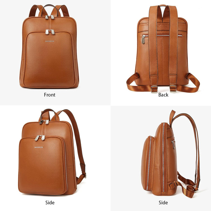 BOSTANTEN Leder Rucksack Damen Reiserucksack Tagesrucksack Casual Backpack Daypacks Braun A-02-braun