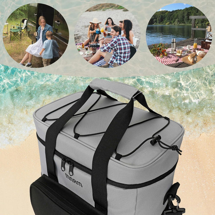 mnam 26L Kühltasche Faltbare Picknicktasche - Luchtasche - Kühltasche Strand - Getränke Picknickkorb