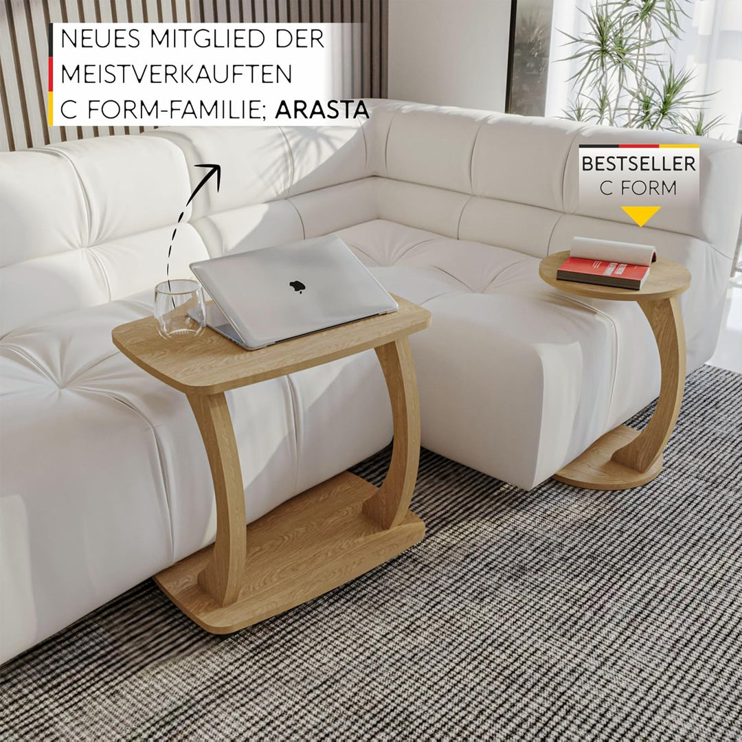 sugodesign Beistelltisch Couch, mit Rollen, Laptoptisch für Couch, Kleiner Wohnzimmertisch, Sofatisc