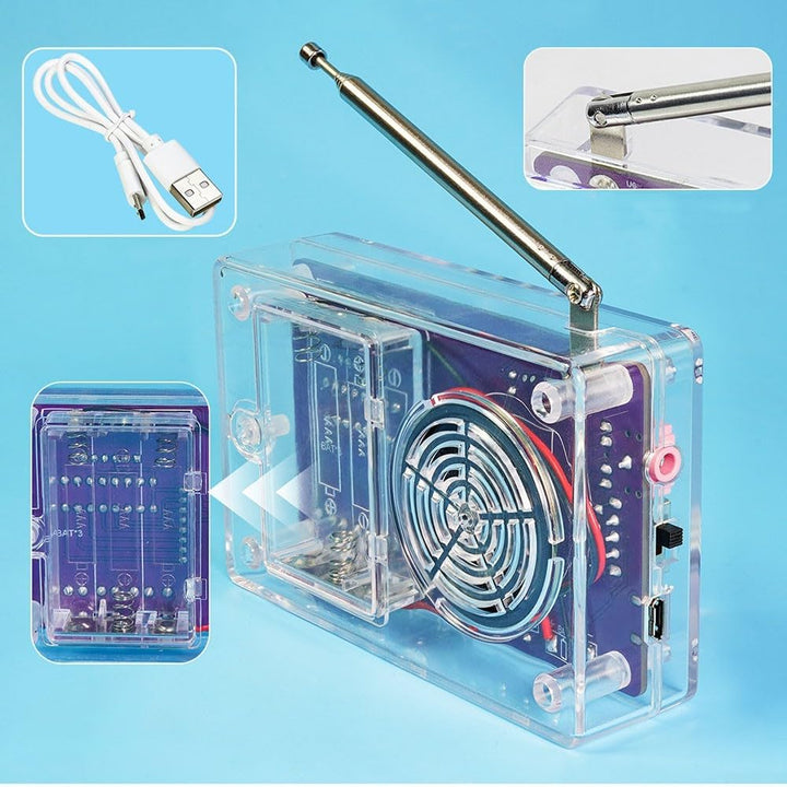 FM-Radio-Set, Löt-Übungssets, DIY-Elektronik-Lötset, Radio-Modul-Empfänger-Kit 87–108 MHz (ohne Gehä