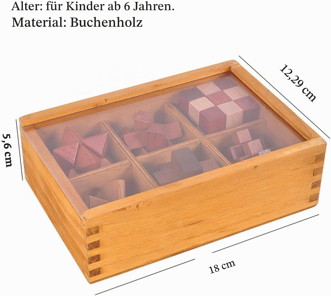 Knobelspiele Holz, 3D Knobelspiele für Erwachsene, Geschicklichkeitsspiele Erwachsene, Geduldsspiel