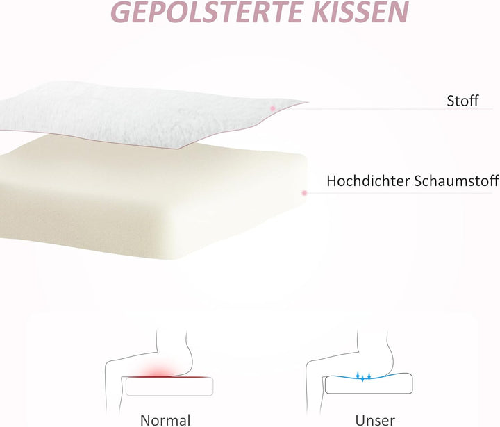 HOMCOM Bürostuhl Schreibtischstuhl mit Hasenohren, Höhenverstellbar Kosmetikstuhl mit Samtoptik, Dre