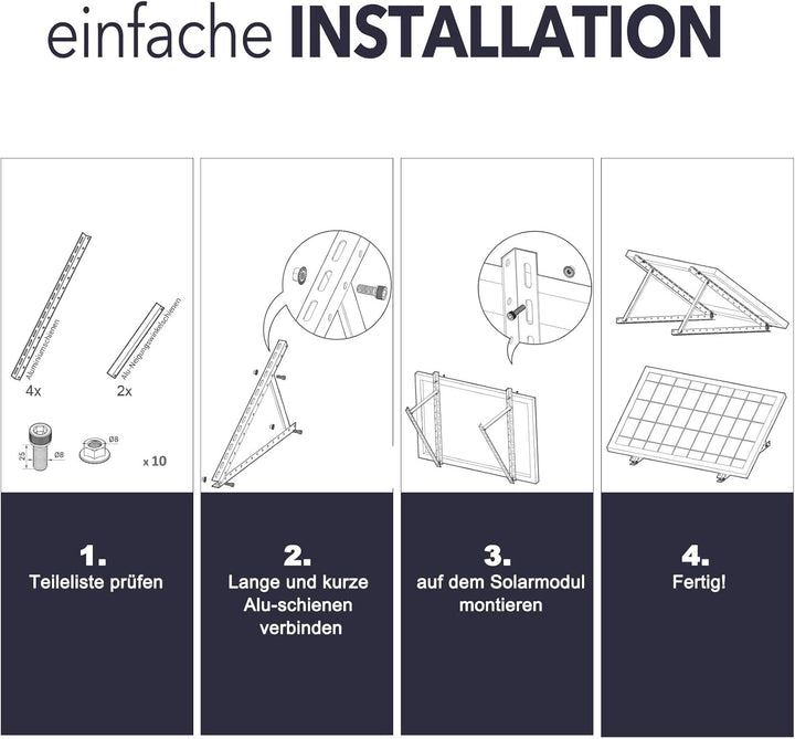 enjoy solar® Dreiecke Aluminium - verstellbare Halterung Neigungswinkel 22°-40° für Solarpanel, Max.