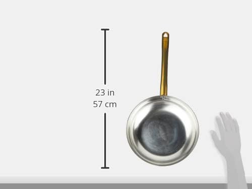 Pentole Agnelli ALCU111B32 Glatte kupferverzinnte Handsprungpfanne mit röhrenförmigem Griff, 32 cm,