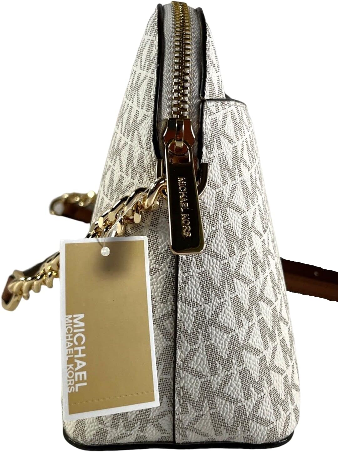 Michael Kors Jet Set Medium Crossbody Leder Handtasche Vanille, Vanille