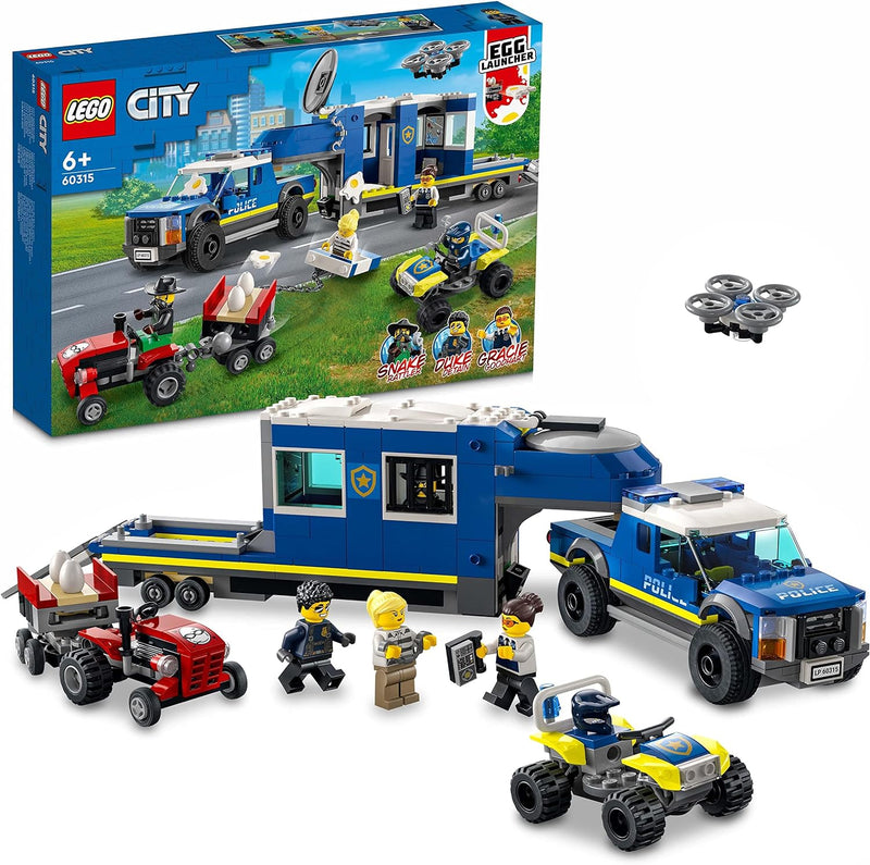 LEGO 60315 City Mobile Polizei-Einsatzzentrale Spielzeug mit Polizeiauto für Jungen und Mädchen, mit