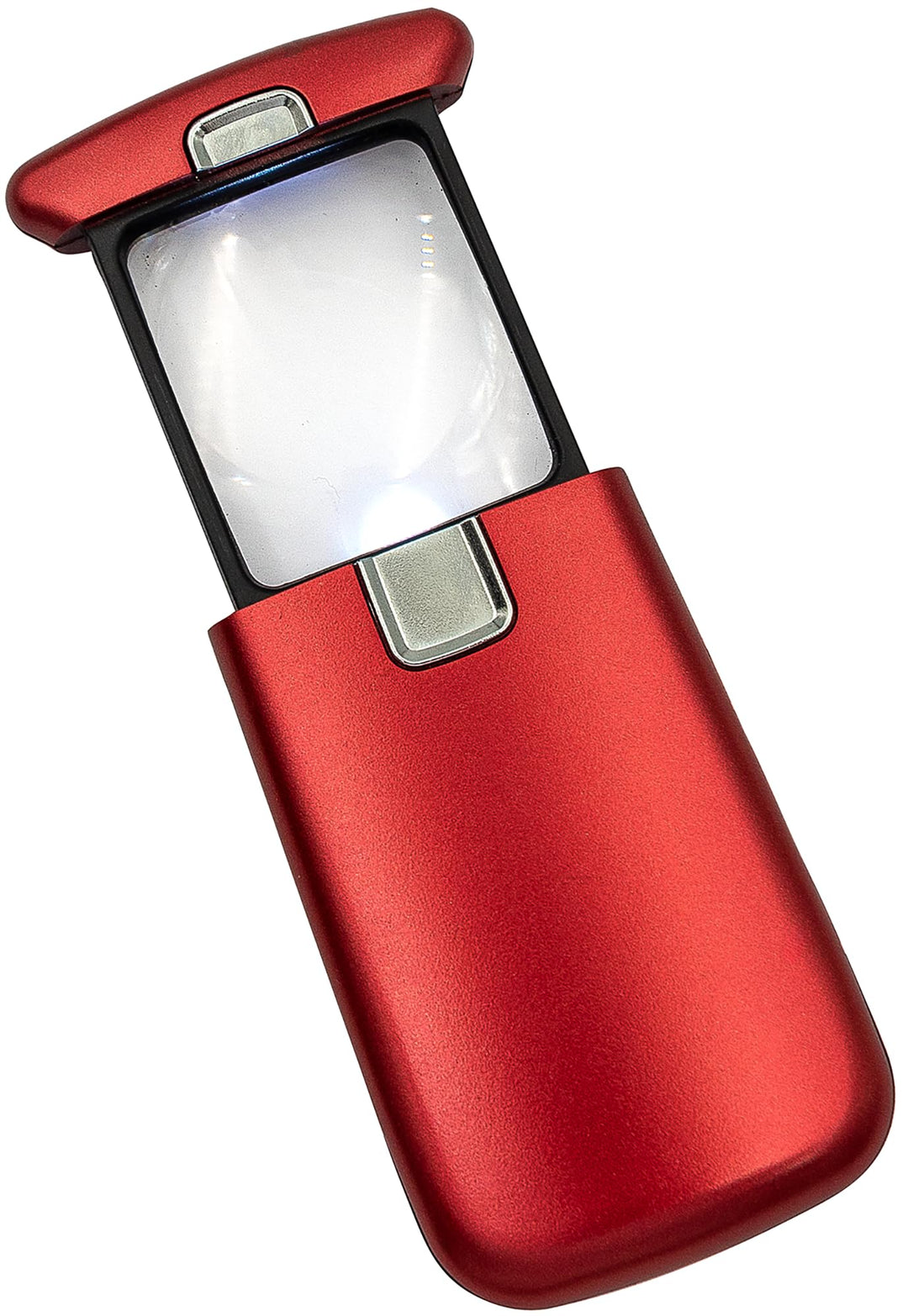WEDO LED-Lupe Lucina – Taschenlupe mit 3-Fach Vergrösserung, Licht & Batterie, rot, Rot