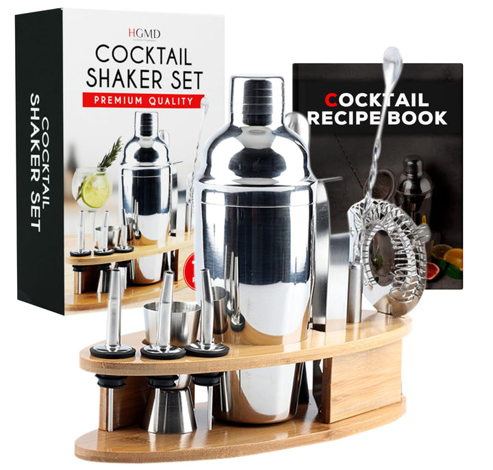 Cocktail Shaker Set 16-teilig aus Edelstahl | Barset für Barkeeper & Anfänger | Cocktail Zubehör ink