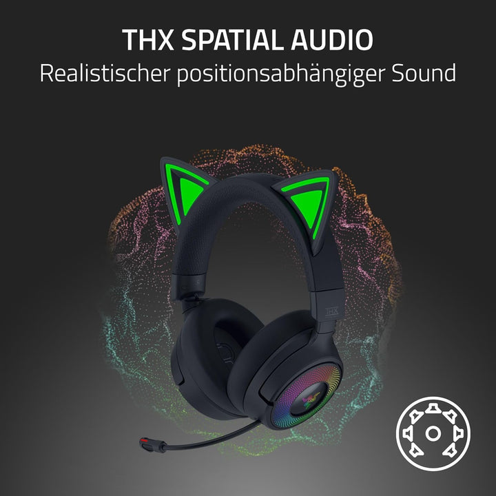 Razer Kraken Kitty V3 Pro - Kabelloses RGB-Kitty-Headset für Gaming - Reaktive Streaming-Katzenohren