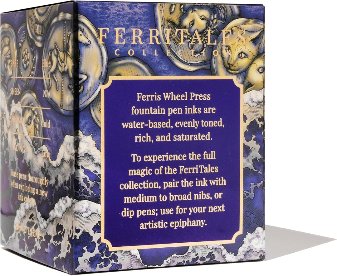 Ferris Wheel Press Fountain Pen Ink, FerriTales Collection, Lapis blue with gold shimmer, 20ml Lapis