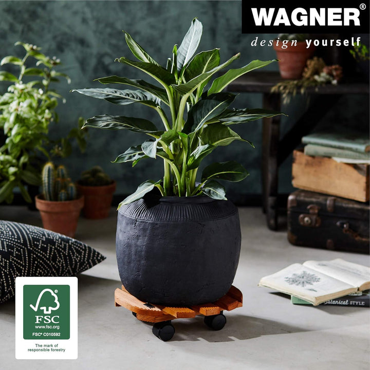 Wagner Pflanzenroller Toscana Ø 38 x 10 5 cm I Blumenroller für Aussenbereich + Innenbereich Ø 30 x