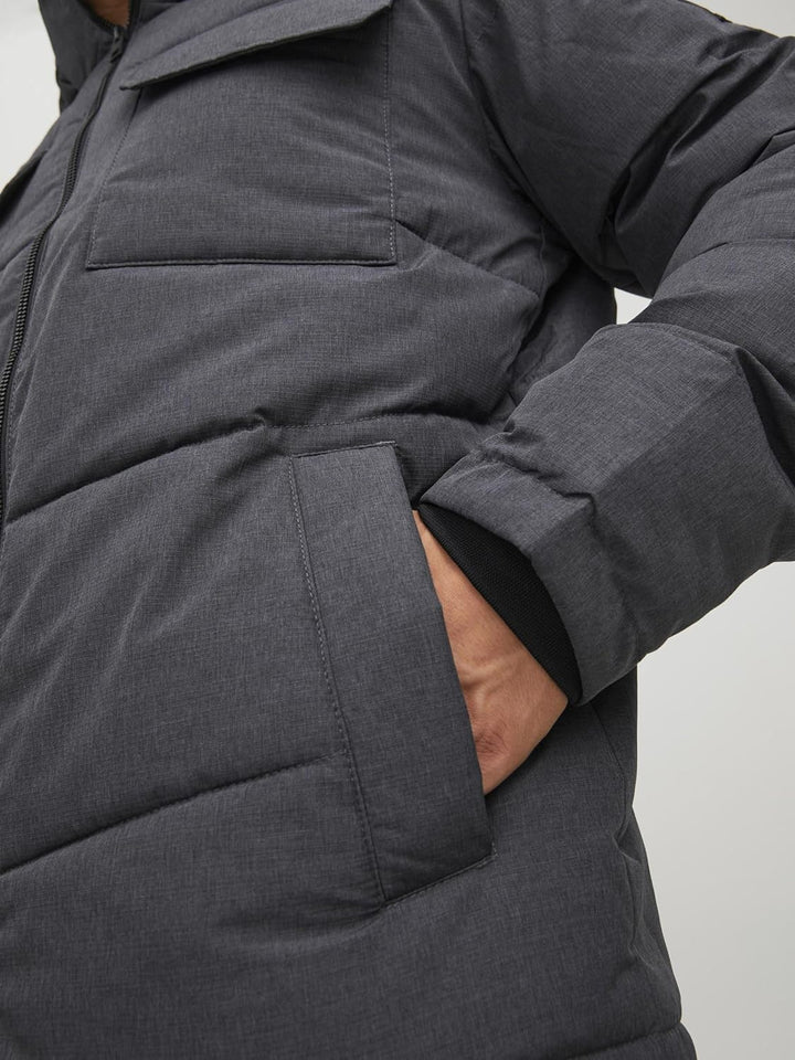 JACK & JONES Brady Puffer Coat M Dark Grey Melange, M Dark Grey Melange