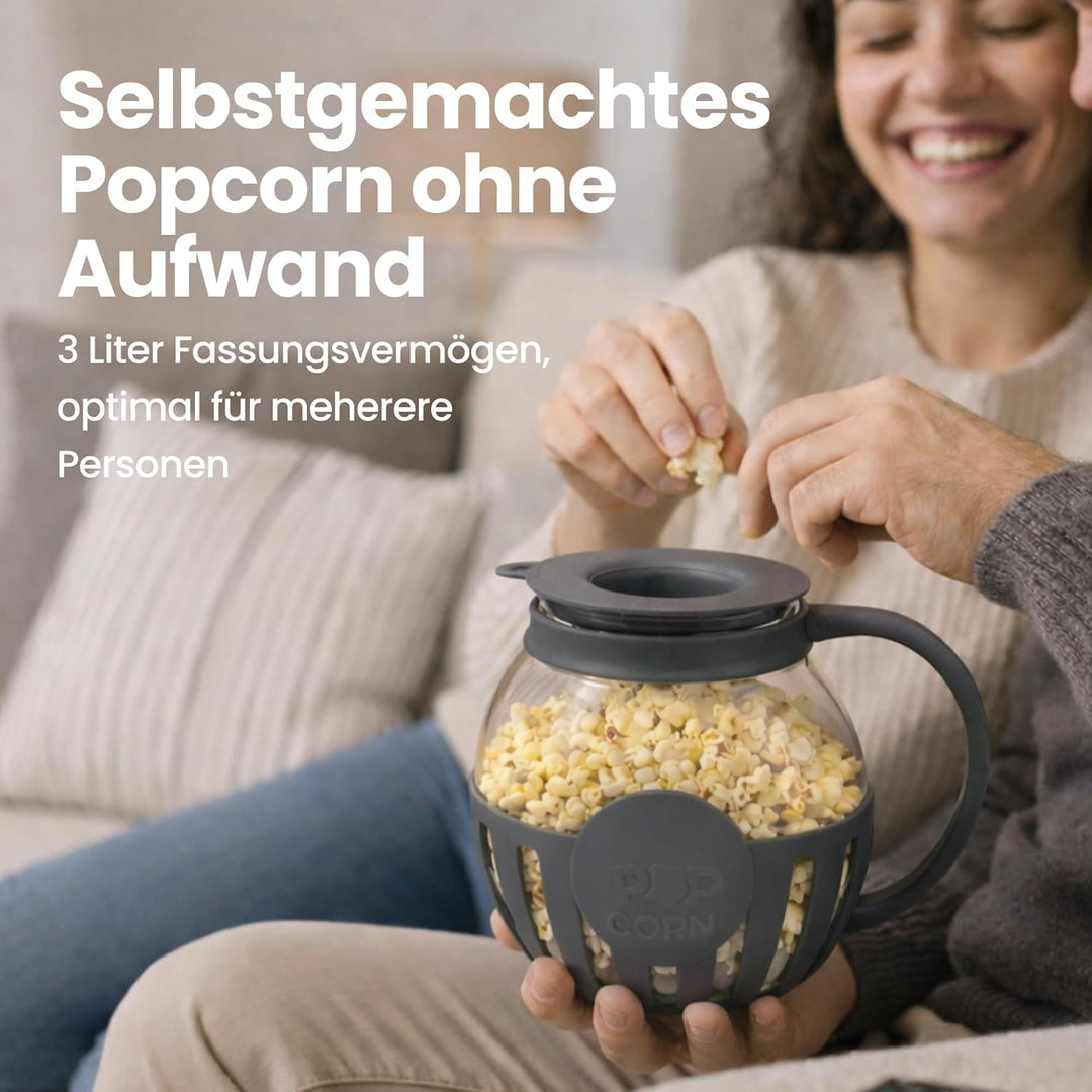 Netrox - Popcorn Maker für Mikrowelle – Glasbehälter, BPA-frei, spülmaschinengeeignet – Fettfreie Po