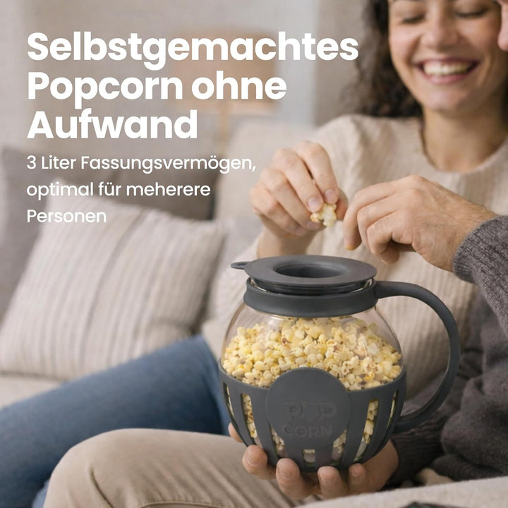 Netrox - Popcorn Maker für Mikrowelle – Glasbehälter, BPA-frei, spülmaschinengeeignet – Fettfreie Po