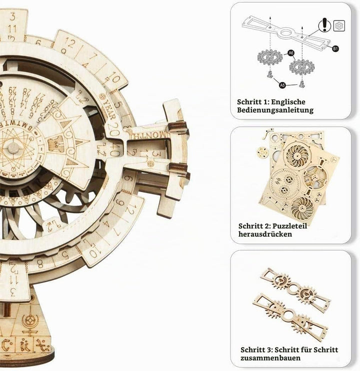 RoWood 3D Puzzle Kalender Modellbau aus Holz - DIY Holzpuzzle Modellbausatz für Erwachsene und Junge