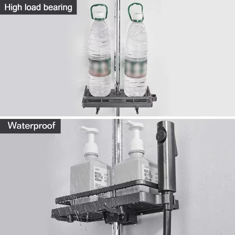 Hoomtaook Duschablage für Duschstange Dusche Caddy ohne Bohren Aufhängen Dusche Regale Zubehör Halte