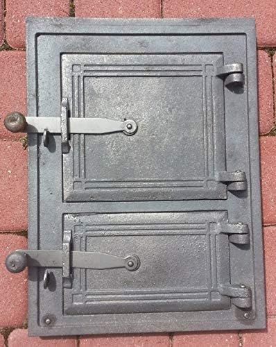 Home&Wood Ofentür Backofentür 38x29cm Gusseisen Türchen Steinofentür HOLZOFENTÜR KAMINOFENTÜR DOPPEL