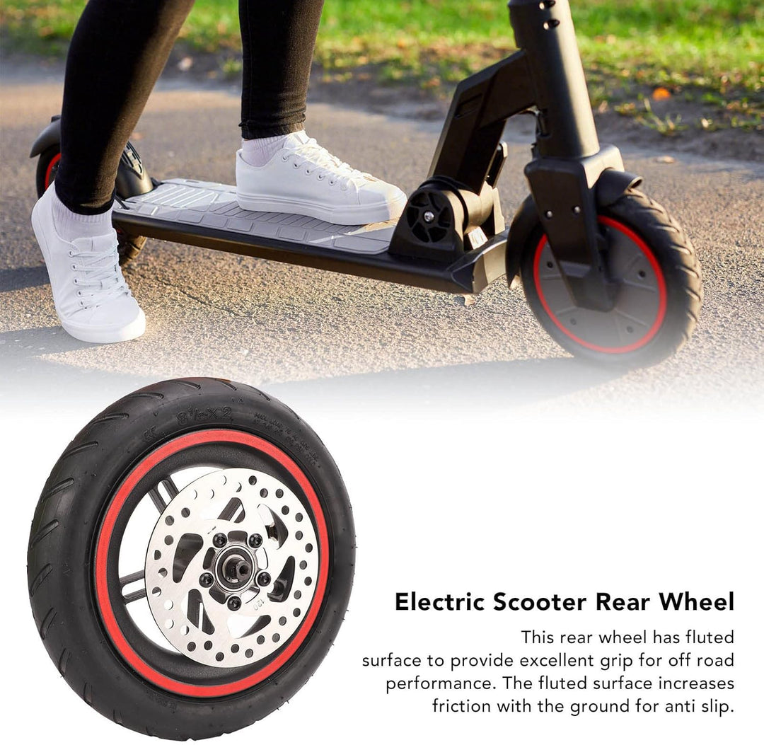 Elektroroller Hinterrad Reifen mit 120mm Scheibenbremse für Xiaomi PRO/PRO 2/M3, Rutschfest E-Scoote