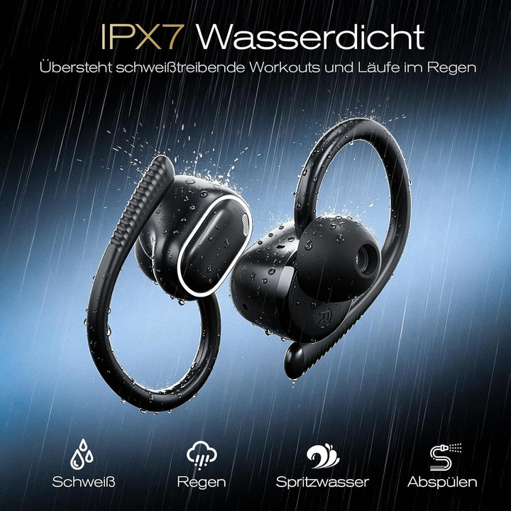 Bluetooth Kopfhörer Sport In Ear, Bluetooth 5.4 Kabellos Kopfhörer mit Ohrbügel, Hi-Fi Stereo, 50 St