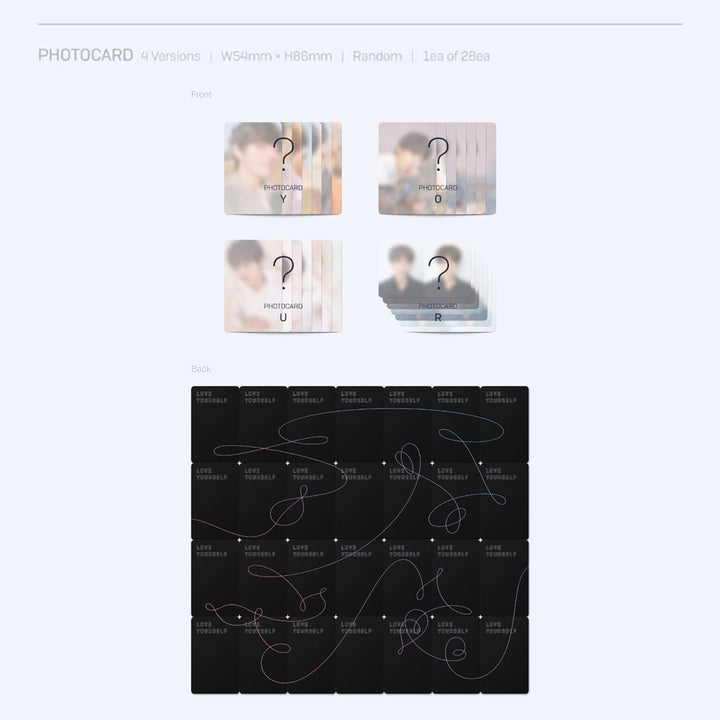 BTS 3rd Album - LOVE YOURSELF 轉 TEAR [ Y ver. ] CD + Photobook + Mini Book + Photocard + Standing Ph