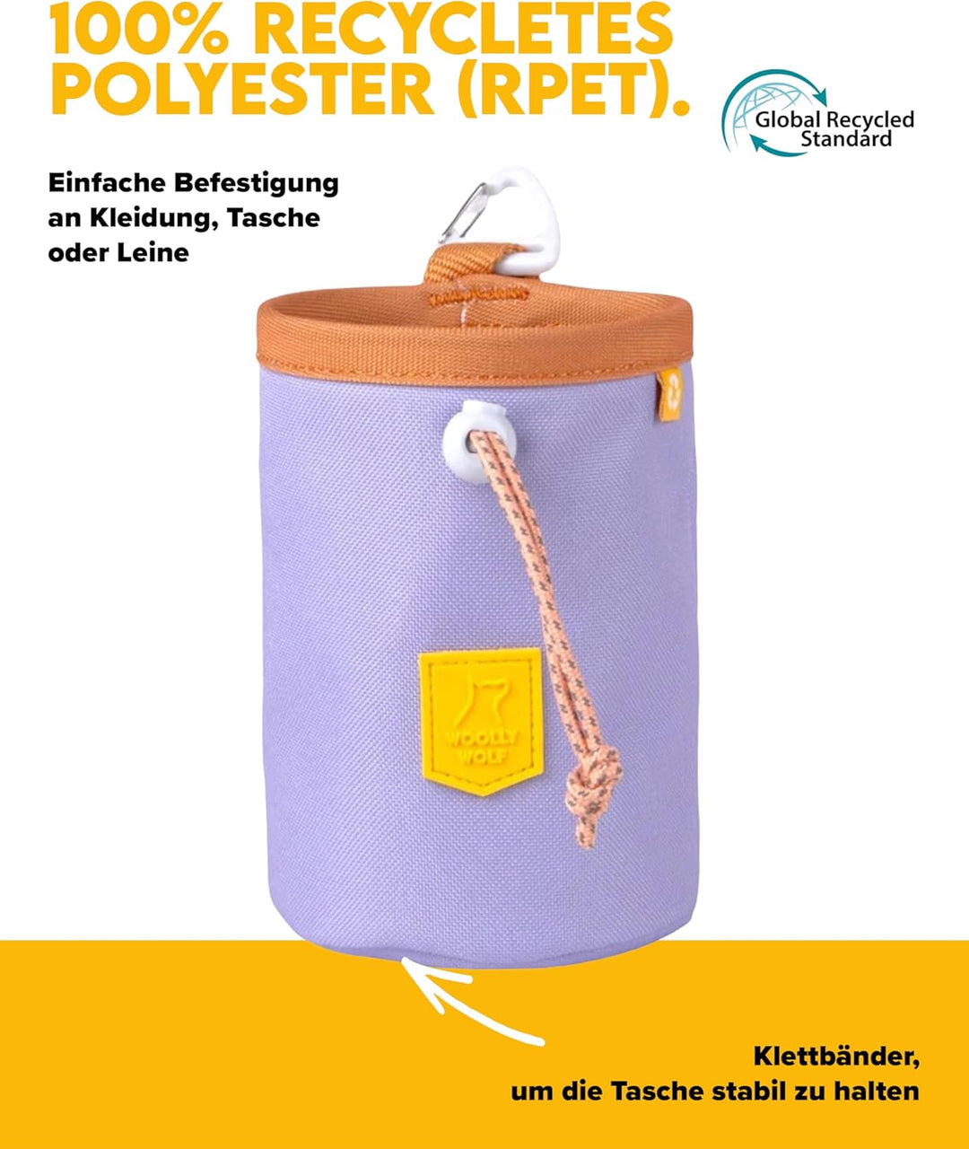 Woolly Wolf Alpha 360 Snack Bag Lavender Mix One Size - Leckerlitasche für Hunde, praktischer Futter