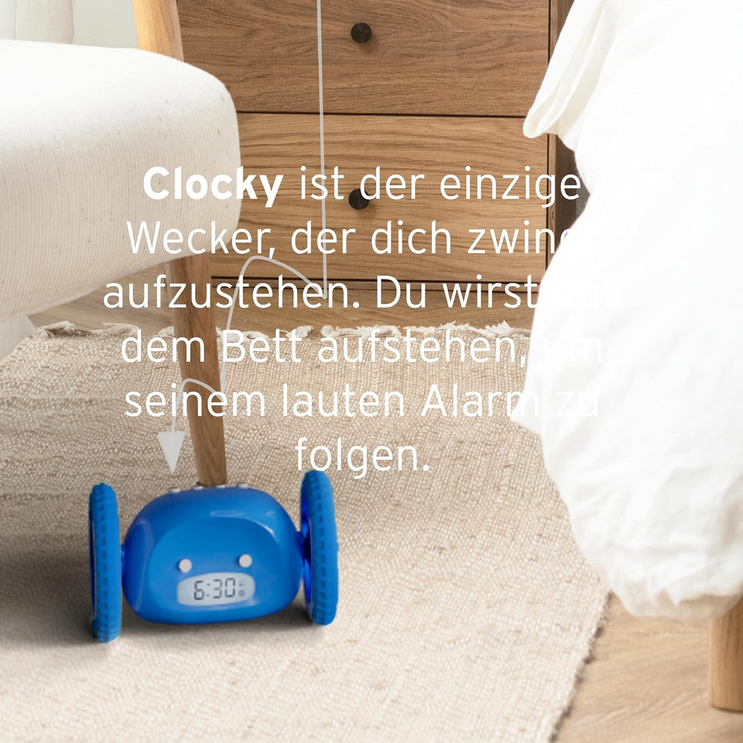 CLOCKY Lauter Wecker für schwere Schläfer auf Rädern (Erwachsene Kinder) Weglaufen Fahrender Springe