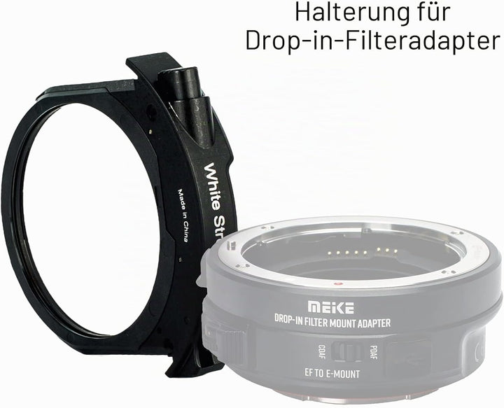 Meike White Streak Drop-In Filter für Canon und Meike Drop-In Filter Mount Adapter Serie MK-EFTR-WS,
