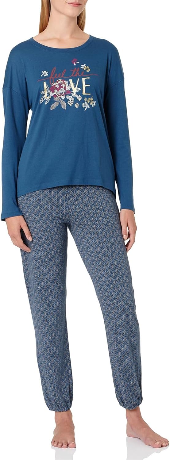 Triumph Damen Pyjamaset, Blue - Dark Combination