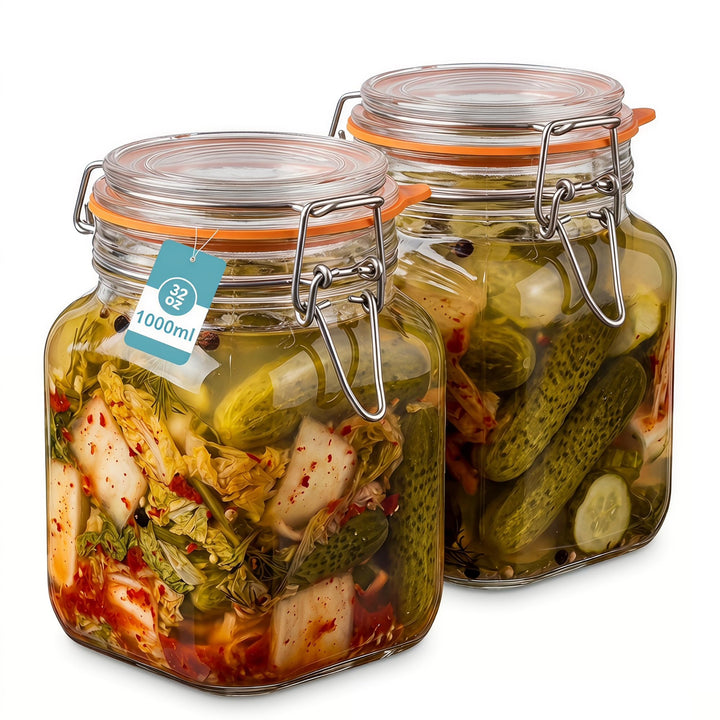 2er-Pack Fermentierglas 1L mit Gärventil und Gewicht: Premium Fermentationsglas Auslaufsicheres Ferm