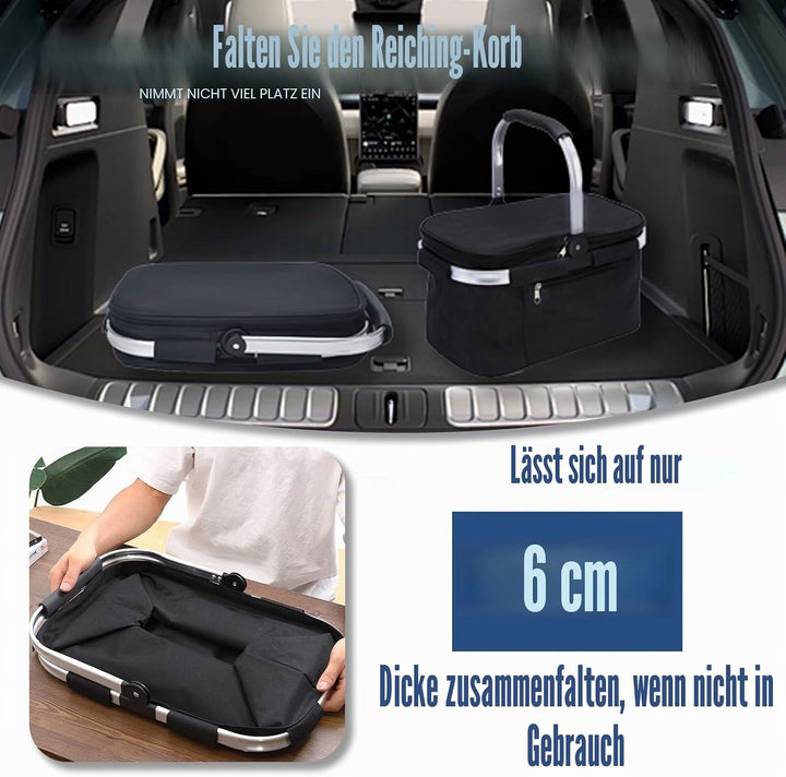 Einkaufskorb Faltbar 30L Wasserabweisender Tragekorb - Isolierte Kühltasche Lunchtasche mit Gepolste