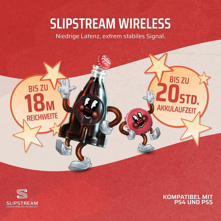 Corsair HS80 RGB Wireless Fallout Nuka-Cola Edition Multiplattform-Gaming-Headset – Dolby Atmos, Lei