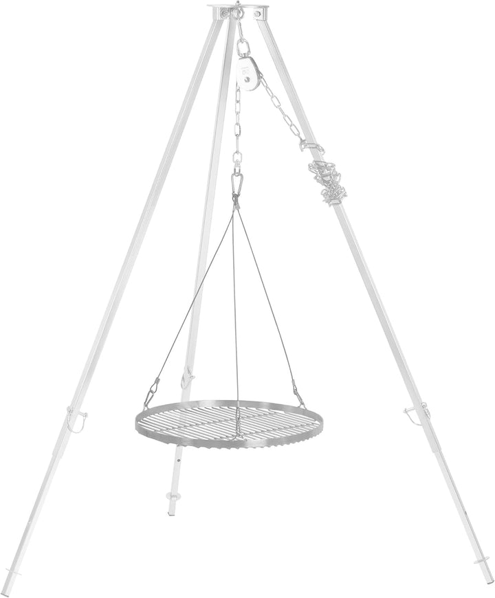 BBQ-Toro Edelstahl Grillrost Rund | Ø 50 cm | Grillgitter mit Seilaufhängung, Hängerost für Schwenkg