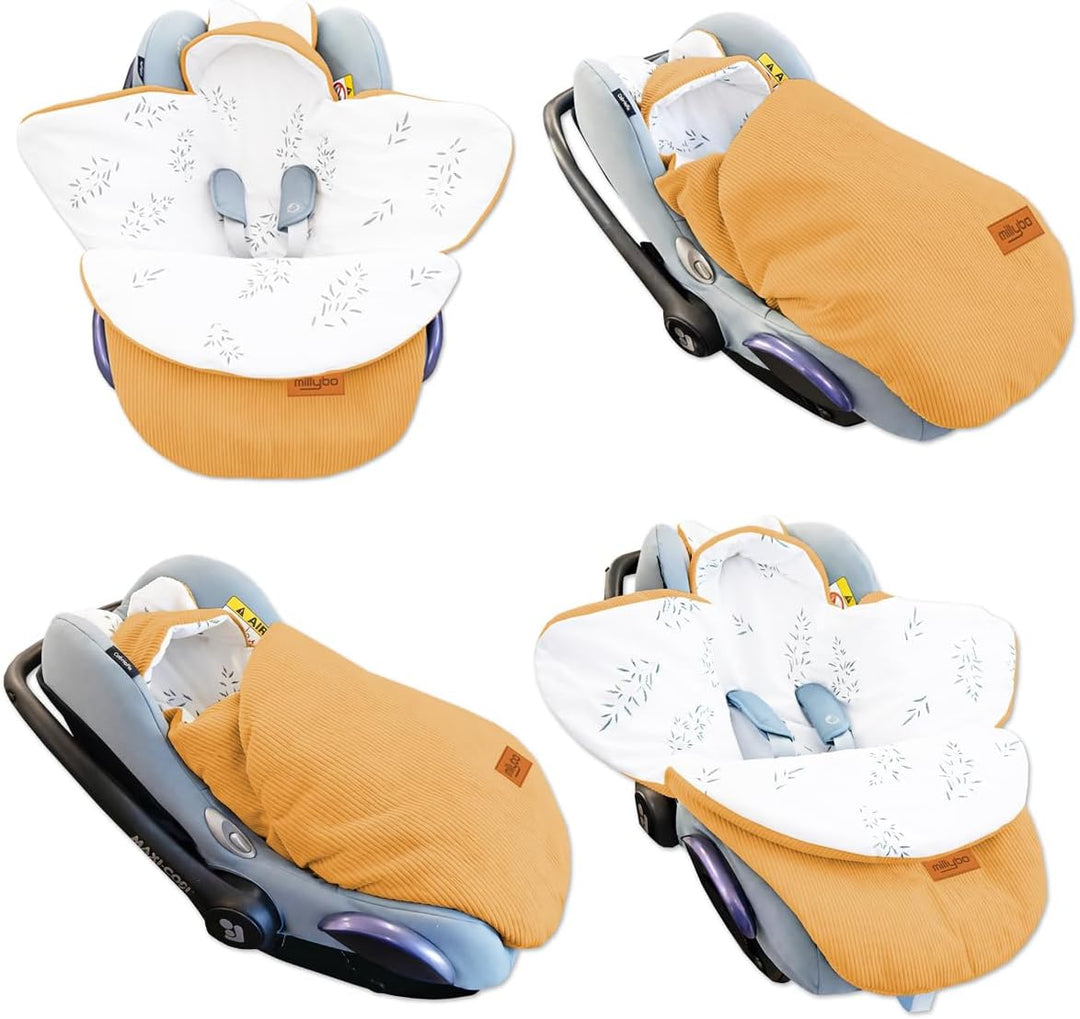 Baby Fusssack Einschlagdecke für Babyschale und Kinderwagen Gelb, Gelb