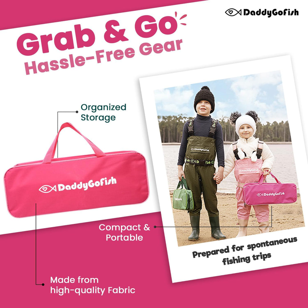 DaddyGoFish Kinder Angelset - Teleskoprute &amp; Rolle Combo mit Klappstuhl, Rutenhalter, Tackle Box, Kö