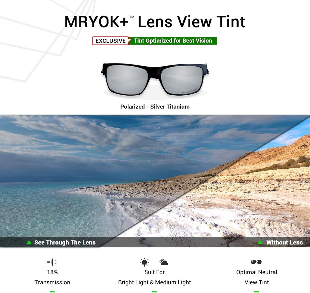 Mryok Ersatzgläser für Oakley Turbine Rotor Korrosionsschutz Gegen Meerwasser Polarisiert - Silber T