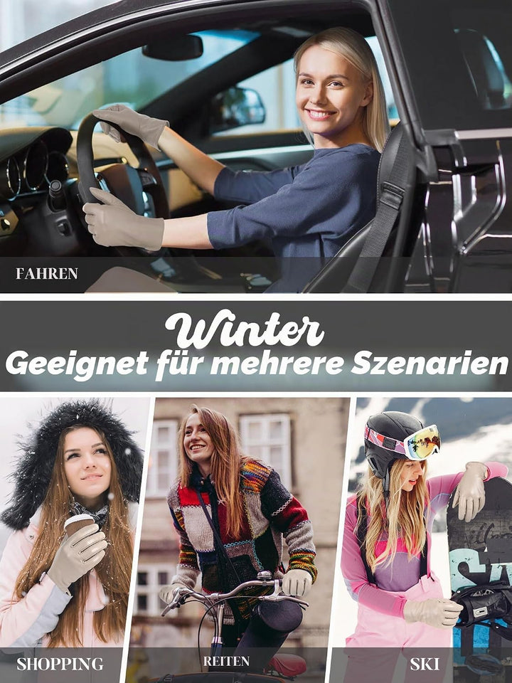 GSG SINCE 1998 Lederhandschuhe für Damen aus Chromfreiem Schaffell – Wollgefüttert/Fleecegefüttert,