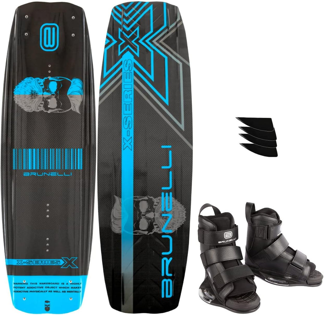 Brunelli Carbon Wakeboard Set 138 cm Wake Binding Wakeboardbindung XL (43-47), XL (43-47)