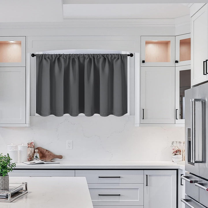MRTREES Scheibengardinen Blickdicht Kurz Modern Fenster Küche Wohnmobil Bistrogardine 2er Set H 45 x