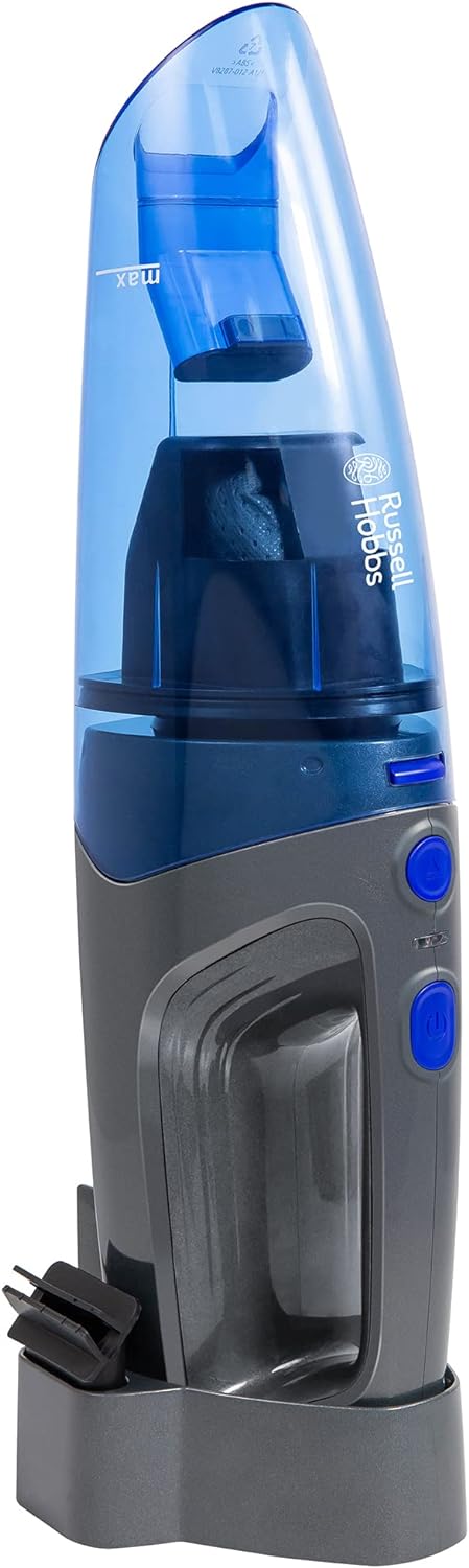 Russell Hobbs RHHV1001, Handstaubsauger, Kunststoff, Metall, Dunkelgrau und Blau Kabelloses Handgerä