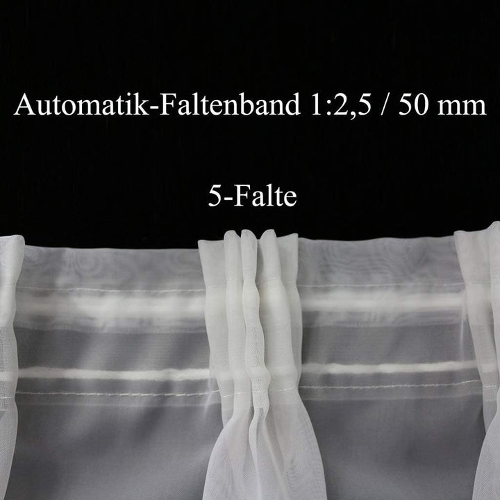 EASYHomefashion Fertiggardine nach Mass Voile Store weiss, massgefertigt, halbtransparent mit 5er-FA