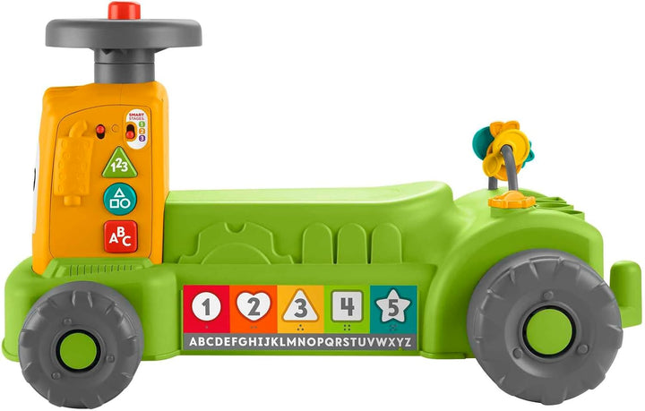 FISHER-PRICE Lernspass 4-in-1 Markt-Traktor - Lernspielzeug zum Ausitzen und Hinterherziehen, mit Sm