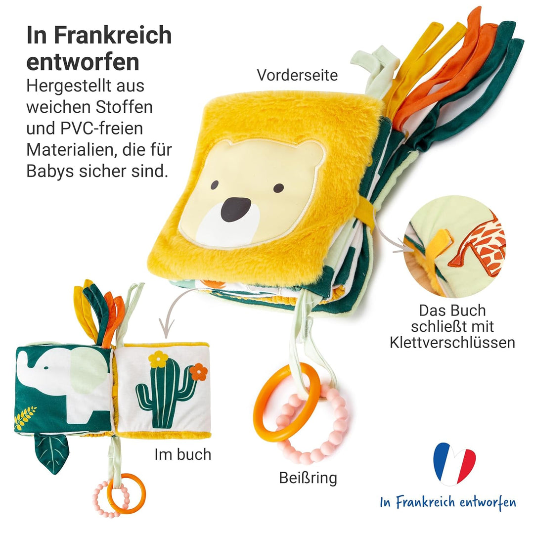 Little Big Friends Soft Activity Book 2 in 1 | Stoff Fühlbuch & Quiet Book Baby | Kontrastbuch mit B