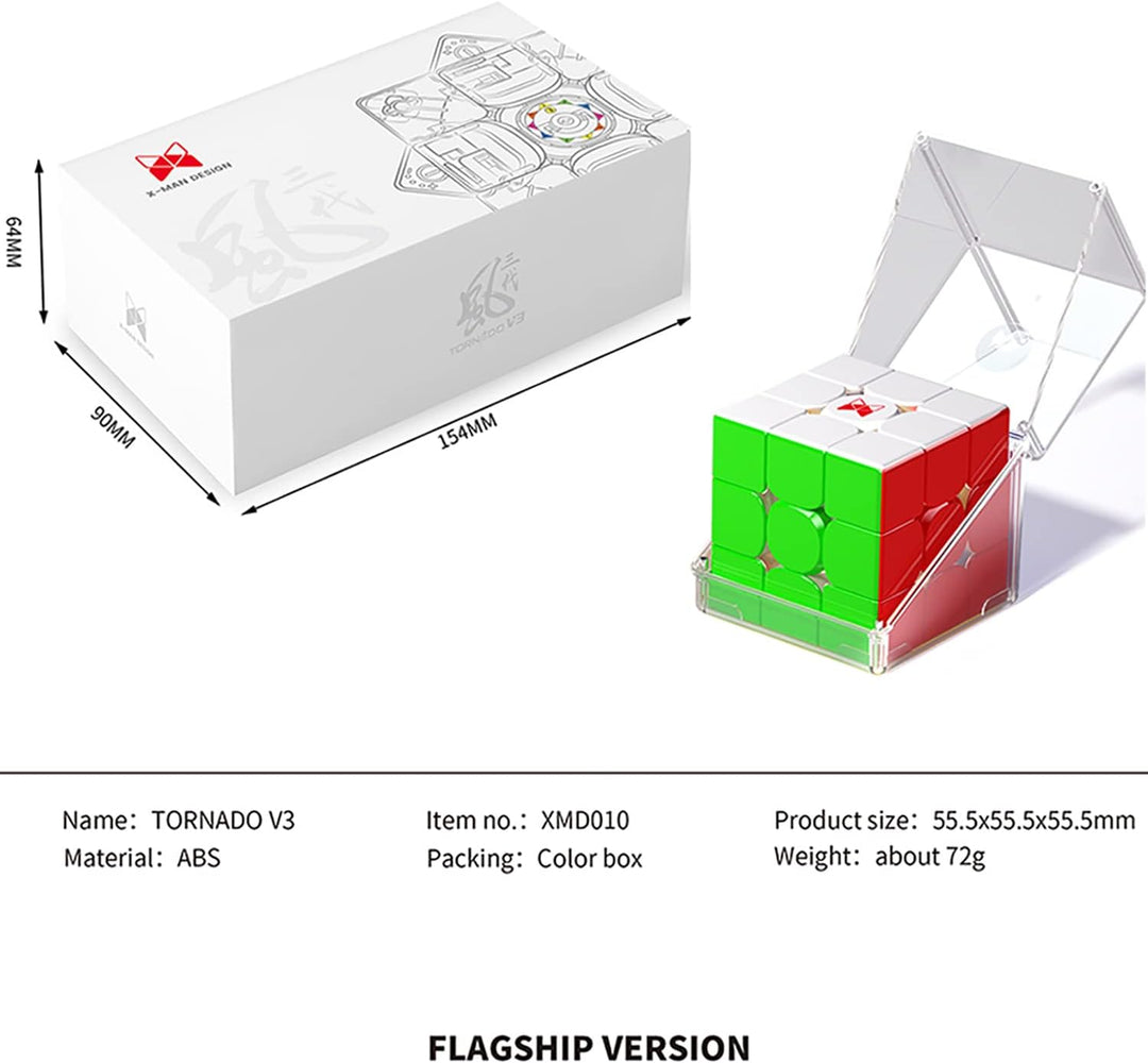 Taolele QY X-Man Tornado V3M Geschwindigkeit Würfel, 3x3 Standard Edition Aufkleber Magic Cube QY To